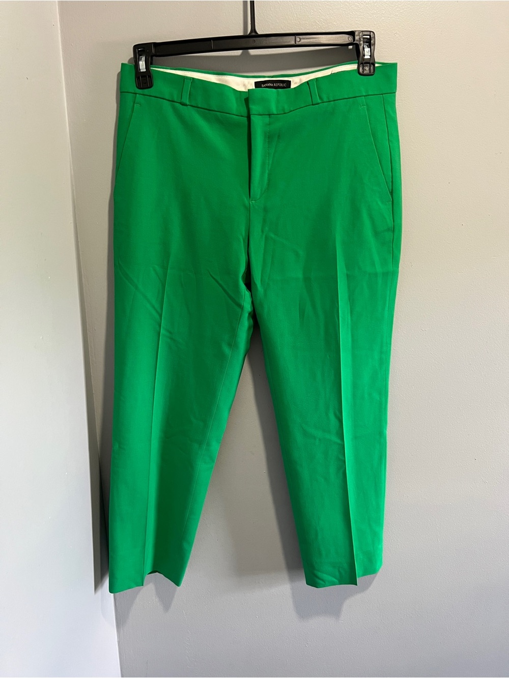 Banana Republic Vibrant Green Tailored Cropped Trousers